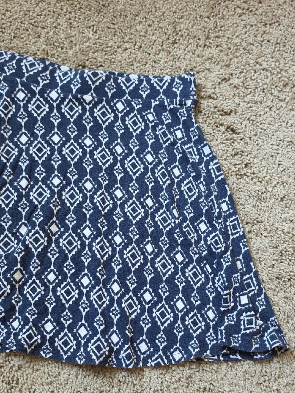 Rue21 Navy & White Printed Skater Skirt